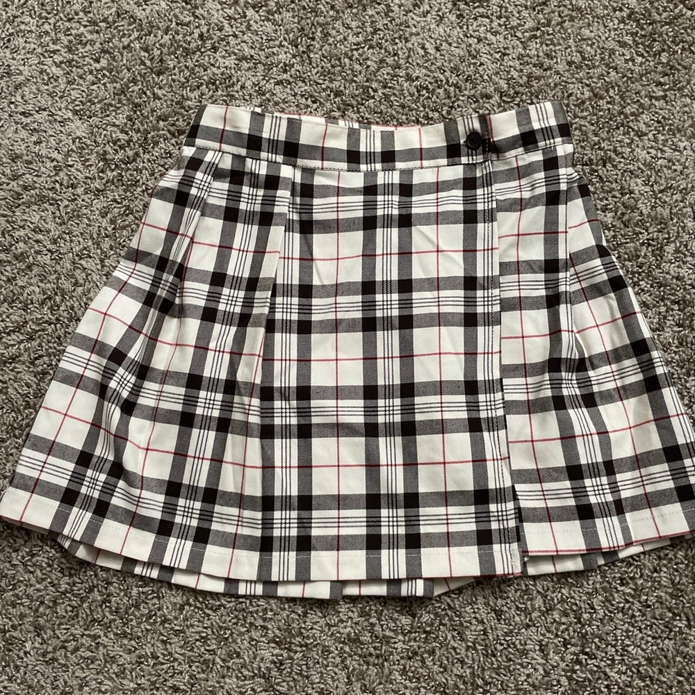 Plaid Beige Pleated Skirt